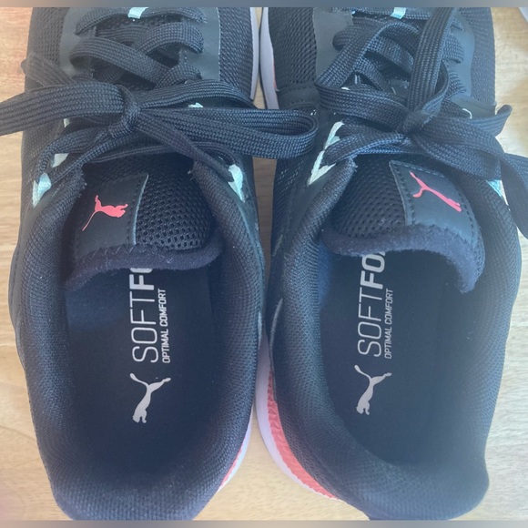 PUMA PACER NET CAGE BLACK CORAL WOMENS SNEAKERS with Puma Paw Patches! Sz 9 GUC - Picture 9 of 15